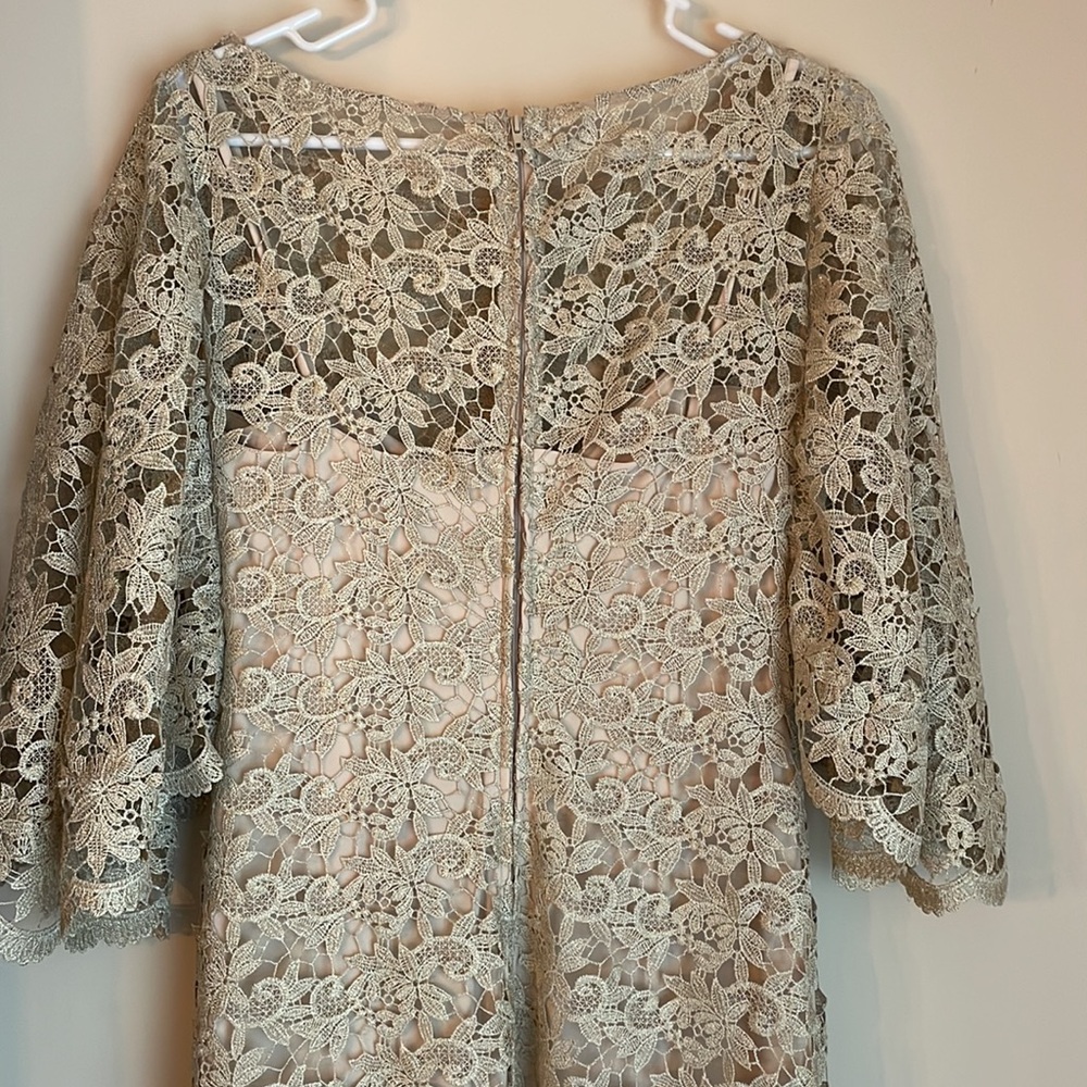 Ralph Lauren Gold Metallic Lace Dress - Picture 7 of 7